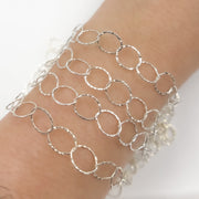 Sterling Silver Hammered Round Link Chain